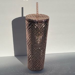 NEW Starbucks Gold Bling Plastic Cold Cup - 24 fl oz